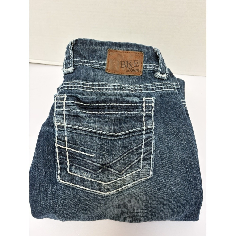 BKE Denim Low Rise Payton Bootcut Distressed Jeans Size 28 Long/Tall